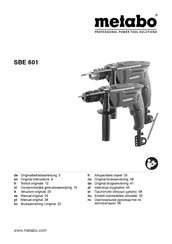 Metabo SBE 601 Notice Originale