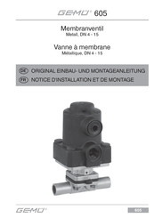 GEMÜ 605 Notice D'installation Et De Montage