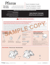 Pfister TX9-340A Guide D'installation Rapide