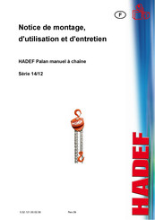 HADEF 14/12 Sèrie Notice De Montage, D'utilisation Et D'entretien