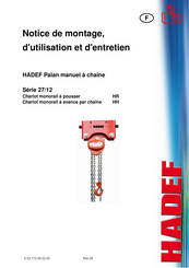 HADEF 27/12 Série Notice De Montage, D'utilisation Et D'entretien
