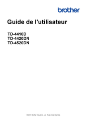 Brother TD-4410D Guide De L'utilisateur