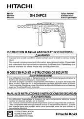 Hitachi Koki DH 24PC3 Mode D'emploi Et Instructions De Securite