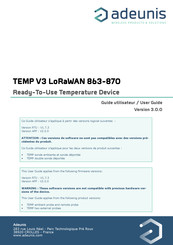 ADEUNIS TEMP V3 LoRaWAN 863 Guide Utilisateur