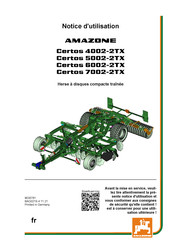 Amazone Certos 6002-2TX Notice D'utilisation