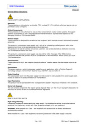 TDK-Lambda NVM175 Mode D'emploi