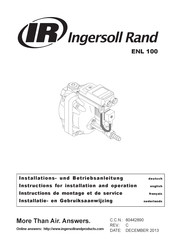 Ingersoll Rand ENL 100 Instructions De Montage Et De Service