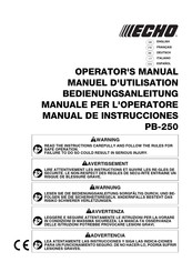 Echo PB-250 Manuel D'utilisation