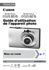 Canon DIGITAL IXUS 82 IS Guide D'utilisation