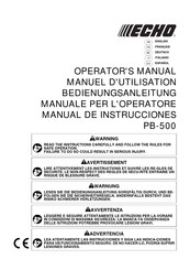 Echo PB-500 Manuel D'utilisation