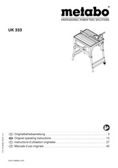 Metabo UK 333 Instructions D'utilisation Originales