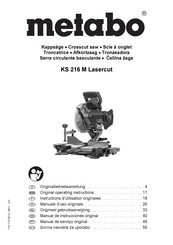 Metabo KS 216 M Lasercut Instructions D'utilisation Originales
