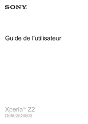 Sony Xperia Z2 Guide De L'utilisateur