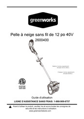 GreenWorks 2600400 Guide D'utilisation