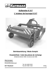 KURMANN K 517 Mode D'emploi