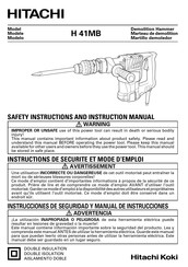 Hitachi H 41MB Instructions De Sécurité Et Mode D'emploi