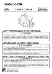 Metabo HPT C 7UR Instructions De Sécurité Et Mode D'emploi