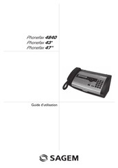 Sagem Phonefax 43S Guide D'utilisation