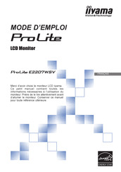 Iiyama ProLite E2207WSV Mode D'emploi