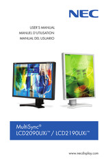 Nec MultiSync LCD2090UXi Manuel D'utilisation