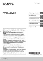 Sony AV RECEIVER XAV-1500 Mode D'emploi