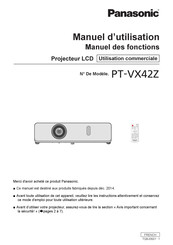 Panasonic PT-VX42Z Manuel D'utilisation