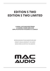 Mac Audio EDITION S TWO Mode D'emploi