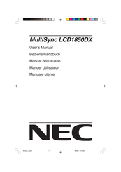 NEC MultiSync LCD1850DX Manuel Utilisateur