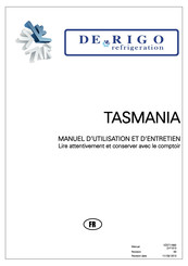 DE RIGO refrigeration TASMANIA Manuel D'utilisation Et D'entretien