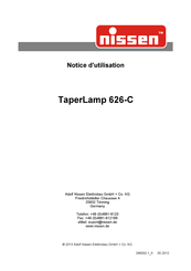 nissen TaperLamp 626-C Notice D'utilisation