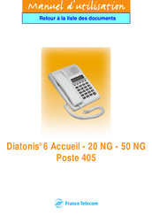 france telecom Diatonis 405 Manuel D'utilisation