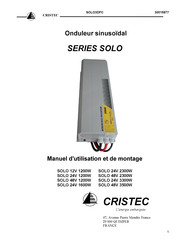 Cristec SOLO 24V 1600W Manuel D'utilisation Et De Montage