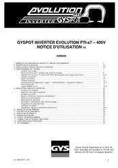 GYS POT Evolution PTI-s7 Notice D'utilisation