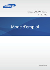 Samsung GALAXY Trend Plus Mode D'emploi