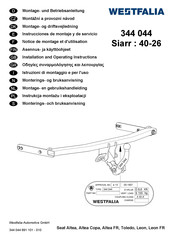 Westfalia 344 044 Notice De Montage Et D'utilisation