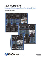 PRESONUS StudioLive AR12c Mode D'emploi