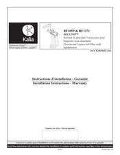 Kalia BELLINO BF1059 Instructions D'installation