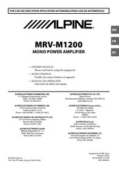 Alpine MRV-M1200 Mode D'emploi