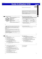 Casio 5193 Guide D'utilisation