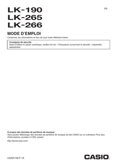 Casio LK-190 Mode D'emploi