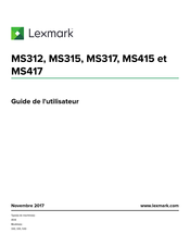 Lexmark MS417 Guide De L'utilisateur