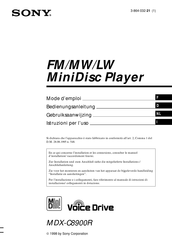 Sony MDX-C8900R Mode D'emploi