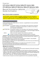Hitachi CP-WX3041WN Manuel D'utilisation Détaillé