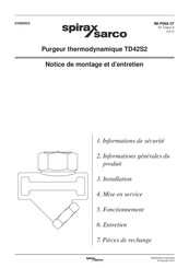 Spirax Sarco TD42S2 Notice De Montage Et D'entretien