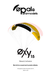 Opale-Paramodels OXY 1.5 Manuel D'utilisation