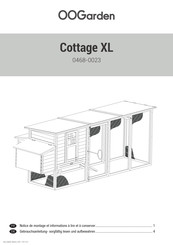 OOGarden Cottage XL 0468-0023 Notice De Montage Et Informations À Lire Et À Conserver
