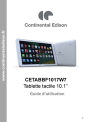 CONTINENTAL EDISON CETABBF1017W7 Guide D'utilisation