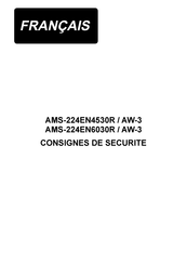 JUKI AMS-224EN4530R / AW-3 Consignes De Sécurité