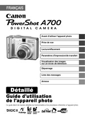 Canon PowerShot A700 Guide D'utilisation