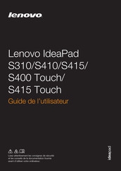 Lenovo IdeaPad S400 Touch Guide De L'utilisateur